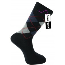 Argyle Socks by Pierre Calvini- Navy with Red Dots